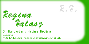 regina halasz business card